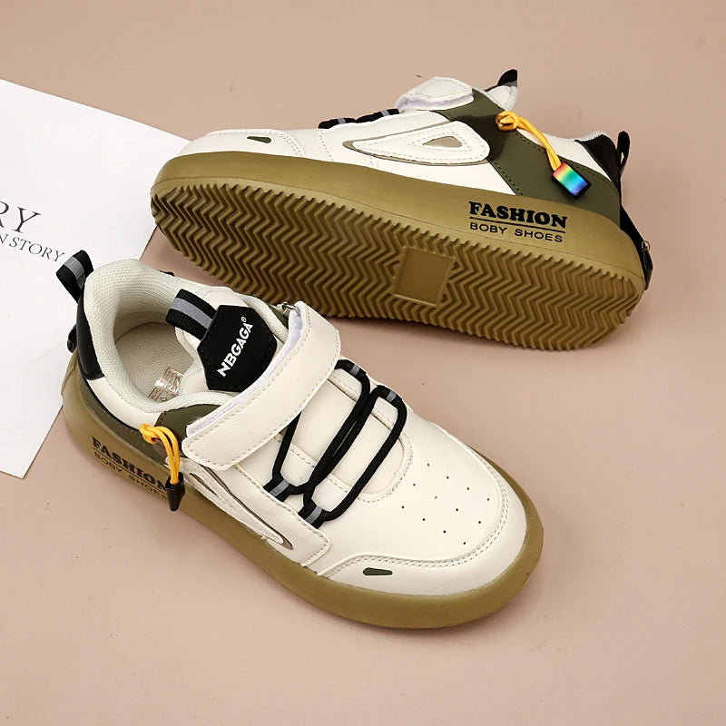 Kids Fashion Skate Shoes for Boy Children's Cushioning Sole Arch Support for Flat Feet Casual Sneakers for School Footwear