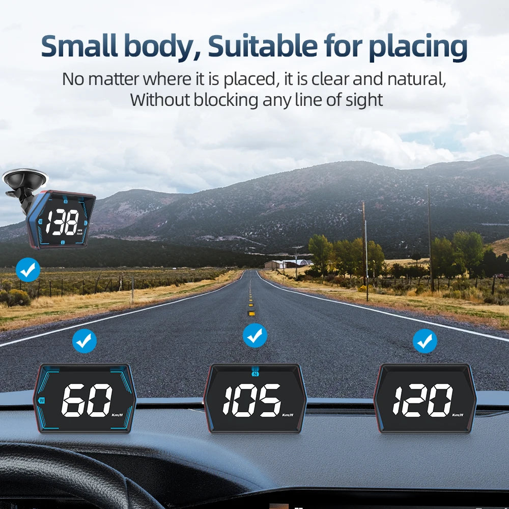 G20 GPS Car Digital Speedometer HUD Head-Up Display Eletronics Speed Alarm Gadgets Inteligentes compass USB Plug For All Cars