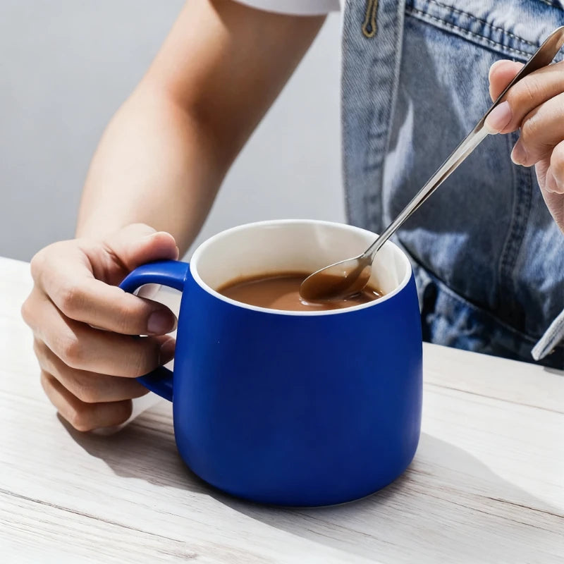 500ml creative design ink blue ceramic cup coffee cup couple water cup breakfast oatmeal cup holiday gift porcelain cup