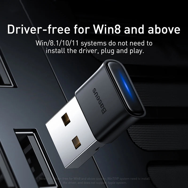 Baseus USB Bluetooth Adapter Bluetooth 5.1Music Audio Receiver Transmitter For PC Speaker Laptop Wireless Mouse USB Transmitter - Free Item.