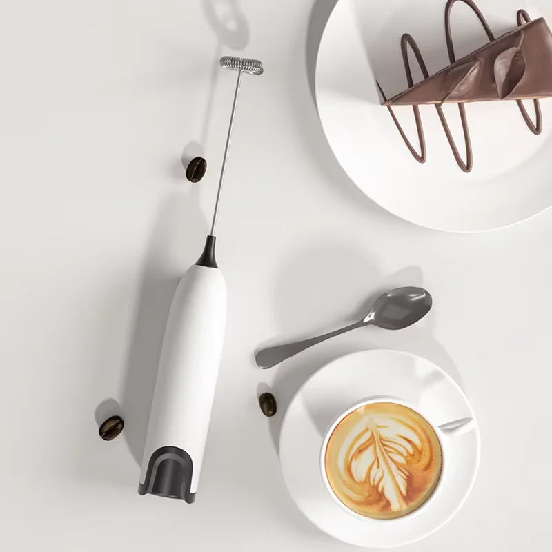 Electric Milk Frother Machine - Kitchen Drink Foamer Mixer Stirrer for Coffee Cappuccino Creamer Frothy Blend Whisker Egg Beater