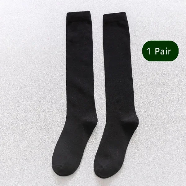 Men's Formal Long Socks – Knee High Cotton Dress Socks, Solid Color Soft Elastic for Business, Party, Four Seasons