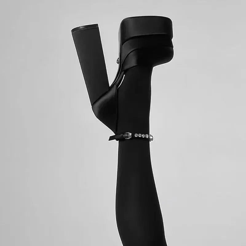 Women's Wedding Shoes Sexy Thick High Heels  Sole Black White Dress Party Wedding  Luxury Shoes  Zapatos De Mujer