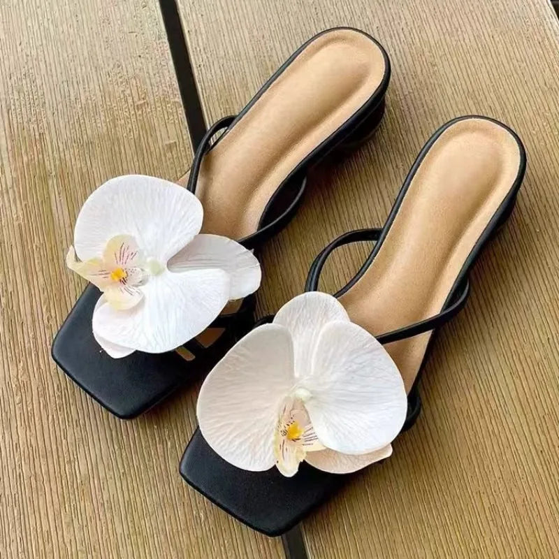 Women Sandals 2025 New Shallow Sandals Casual Fashionable High Quality Shoes for Women Elegant Flowers Designer Women Sandals