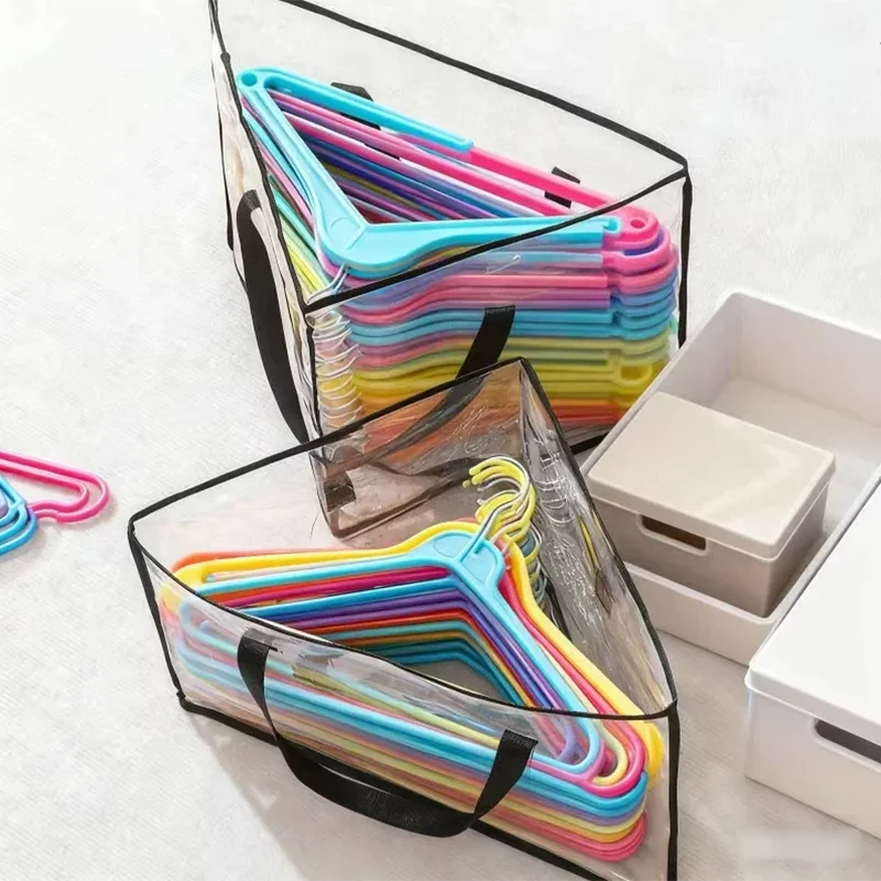 Hanger Storage Bag, Clothes Hanger Organizer Holder for Space Saving, Hanger Triangle or Square Storage Bag with Handles