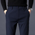 Spring Summer Thin Men's Business Casual Pants High Elastic Jogger Slim Straight Korean Brand Trousers Clothes Black Gray Blue - Free Items Weekend. (50% off).