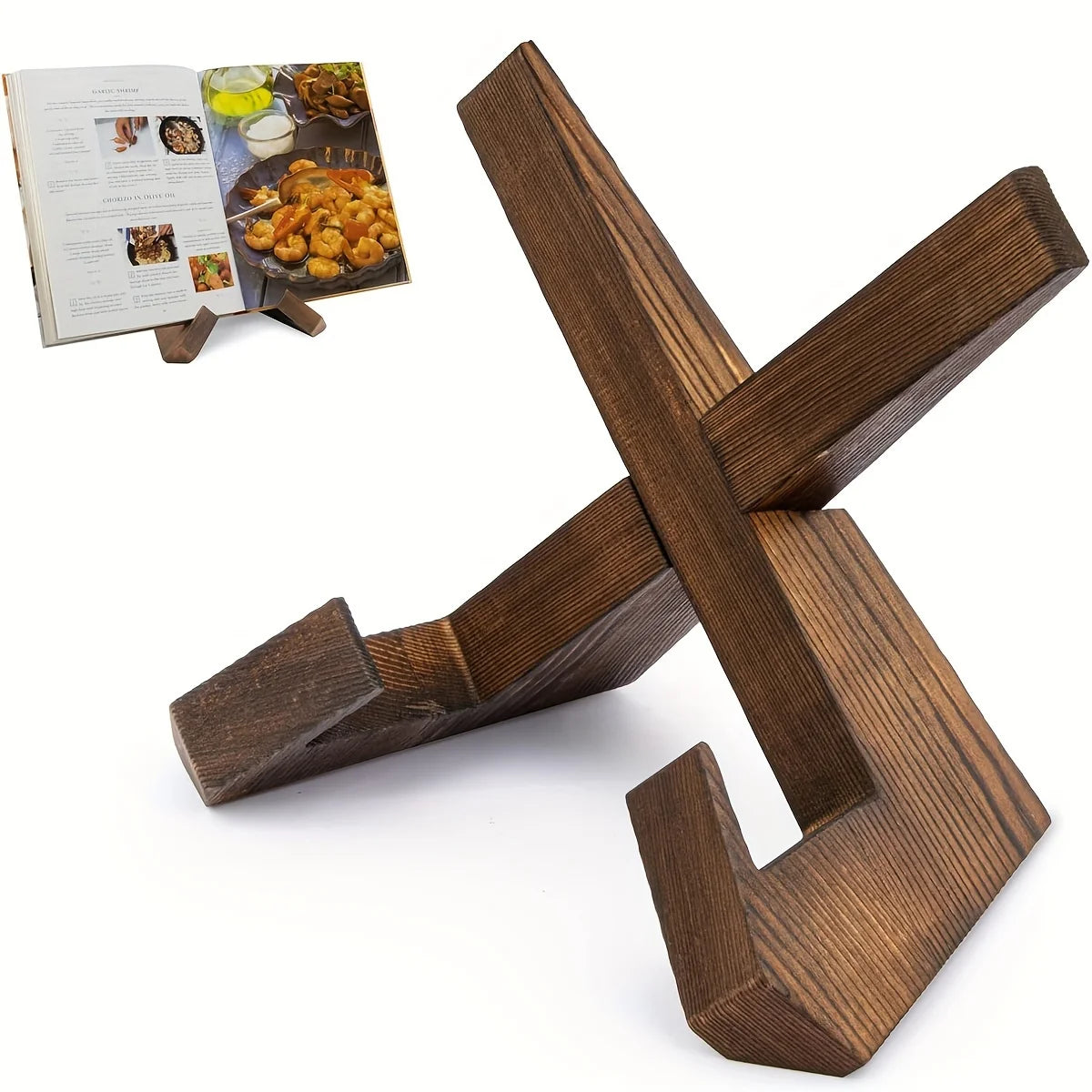 Kitchen Cooking Bookshelf, Kitchen Counter Cookbook Bookshelf, Wooden Cooking Bookshelf, Rustic Cooking Bookshelf - Free Item.