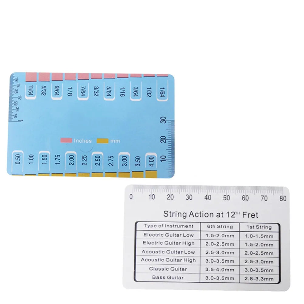 Guitar String Gauge 3.3 X 2.1inch Plastic Ruler.Stainless Steel/Durable/Used For Acoustic/Electric Guitar/Bass Musical Parts