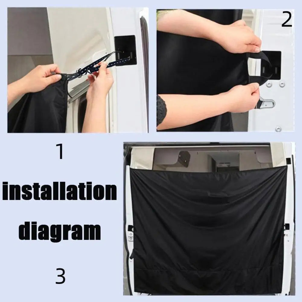 Universal Fit Car Sunshade Curtain Oxford Fabric Adjustable Elastic Rope Light Blocking Privacy Shade for SUV Truck Van