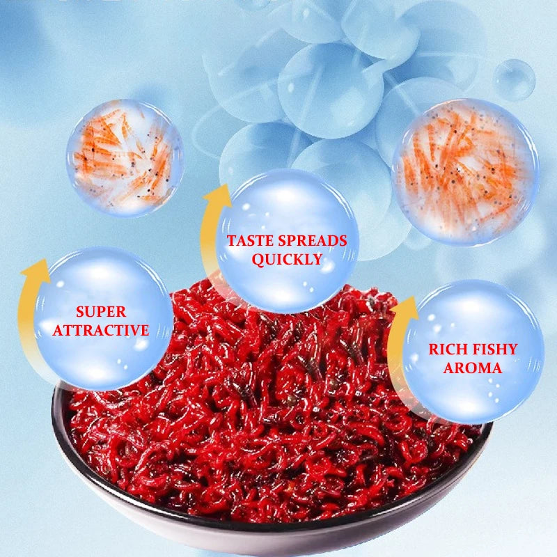 100g Krill Red Worm Fishing Baits Strong Fishy Smell Carp Fishing Bait Freshwater Fish Lure Red Worm Fresh Shrimp Powder Bait - - Free Items Weekend.