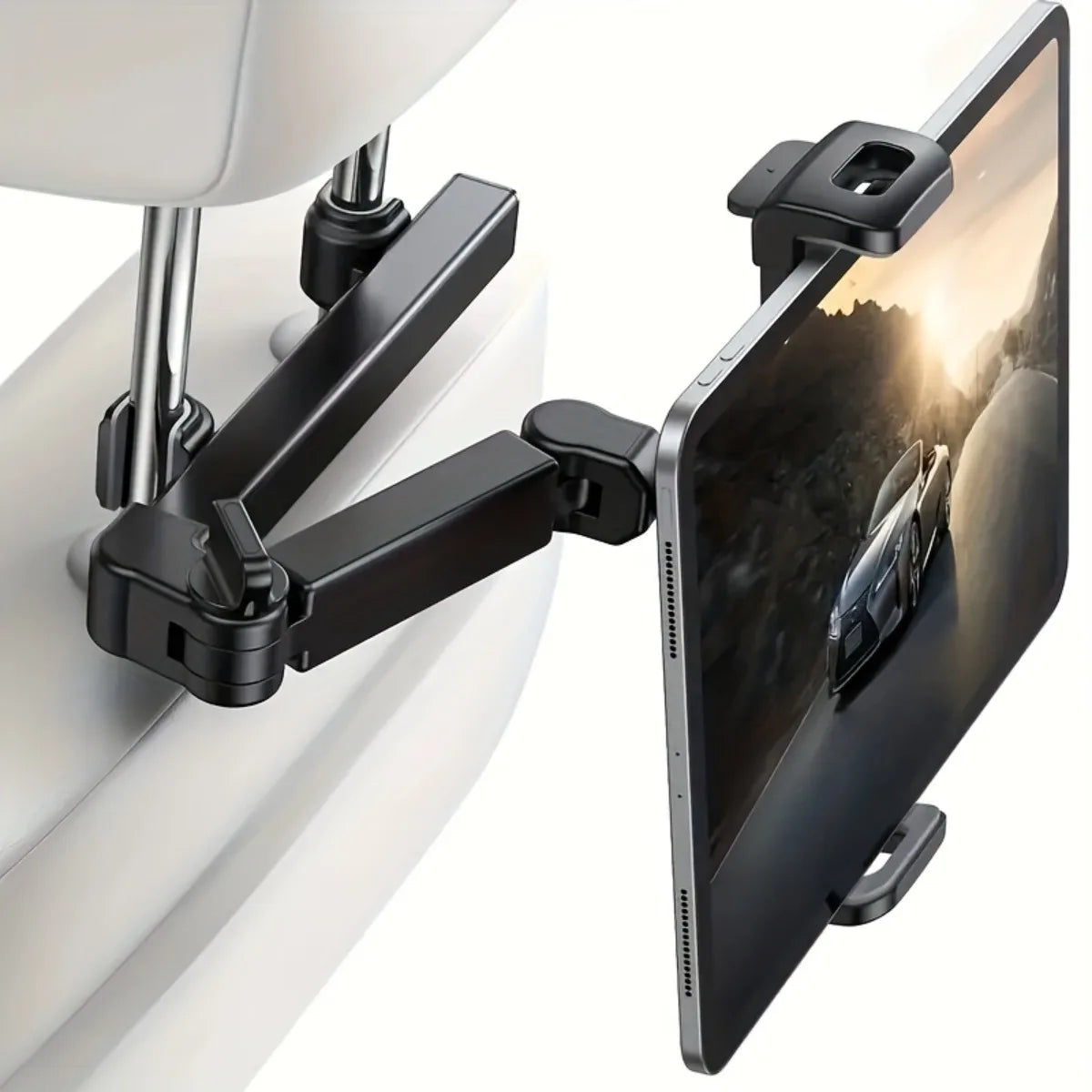 Universal Car Headrest Tablet Mount for IPads, and Cell Phones - Hands-Free Entertainment for Backseat Passengers