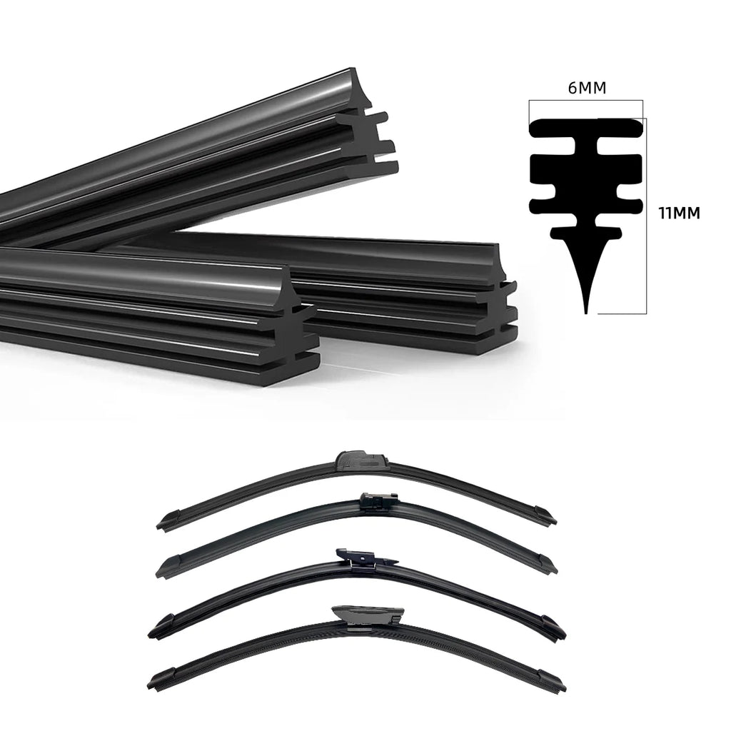 Car windshield rubber strip wiper 6mm car wiper blade 14 "16" 17 "18" 19 "20" 21 "22" 24 "26" 28 "30" 32 "wiper accessories ﻿