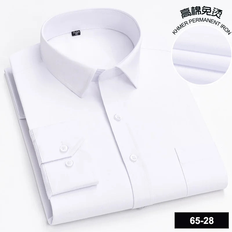 New Classic Shirts For Men Printed Autumn Long Sleeve Plaid Stripe Slim Fit Thin Business Dress Shirts Single Pocket Man Clothes