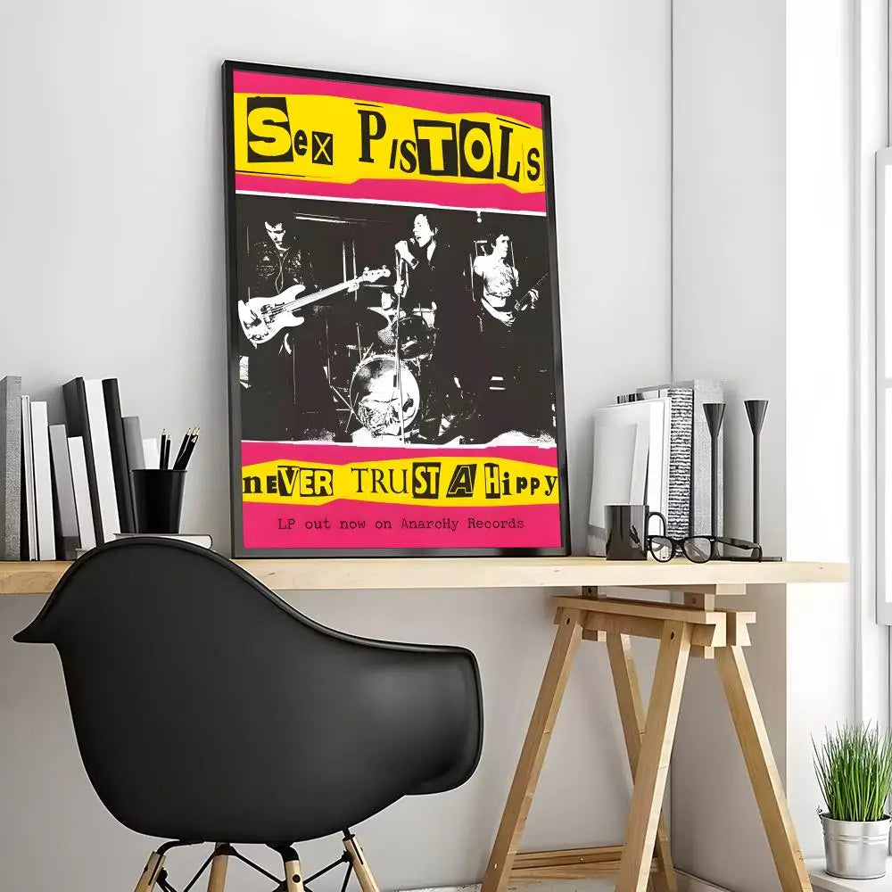 One Of The Influential Punk Band Painting Calligraphy Canvas Poster: Crease Free Waterproof Durable All Space Wall Decor