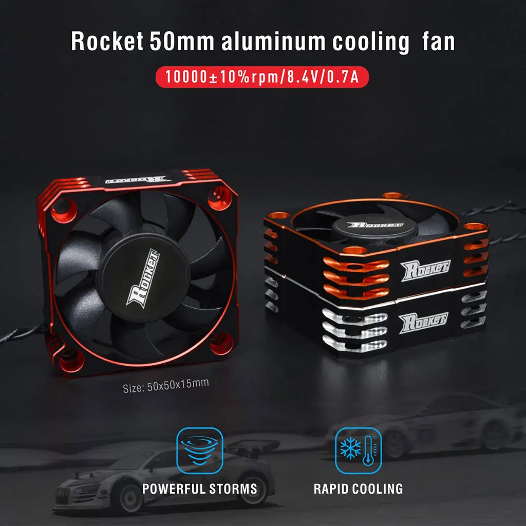 Rocket RC Fan 25mm 30mm 35mm 40mm 50mm SURPASS HOBBY Heat Dissipation Cooling Fan for For 1/10 1/8 Brushless Motor RC Car Part.