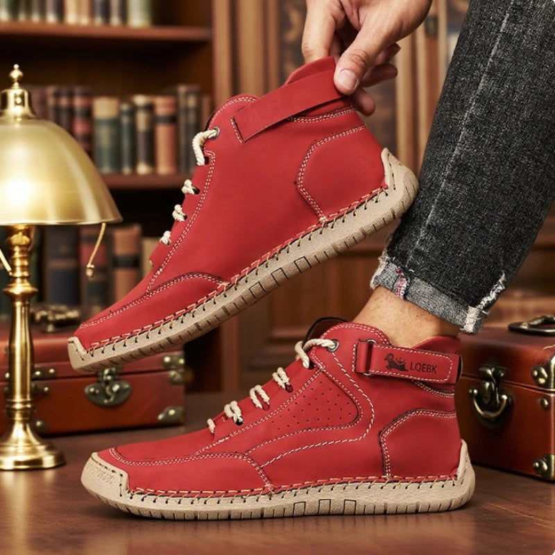 Men's High Top Boots Fashionable Handmade Sewn Buckle Casual Shoes Comfortable Fashionable Daily Walking Outdoor Adventure Boots