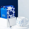 500ml Ceramic Mug Gift Package Blue Coffee Cup Creative design Splash ink Breakfast Oatmeal Cup Festival Gift Porcelain Mug