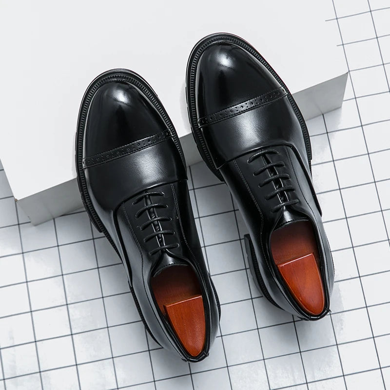 Men’s Dress Shoes High Quality Business British Social Formal Leather Shoes For Men Block Party Wedding Business Office Shoes