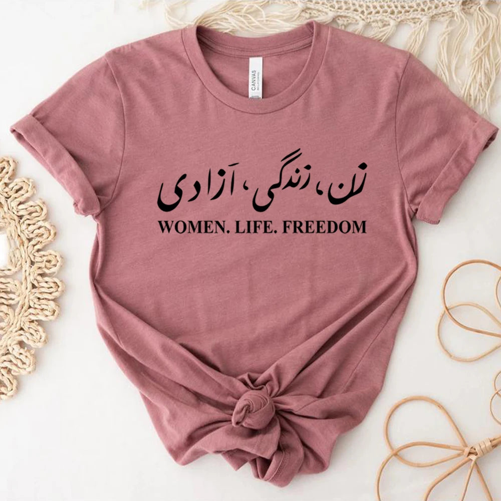 Women Life Freedom T Shirt Women Rights Feminist Shirts Mahsa Amini Iranian Tshirt Graphic Feminist Clothes Unisex Casual Tops