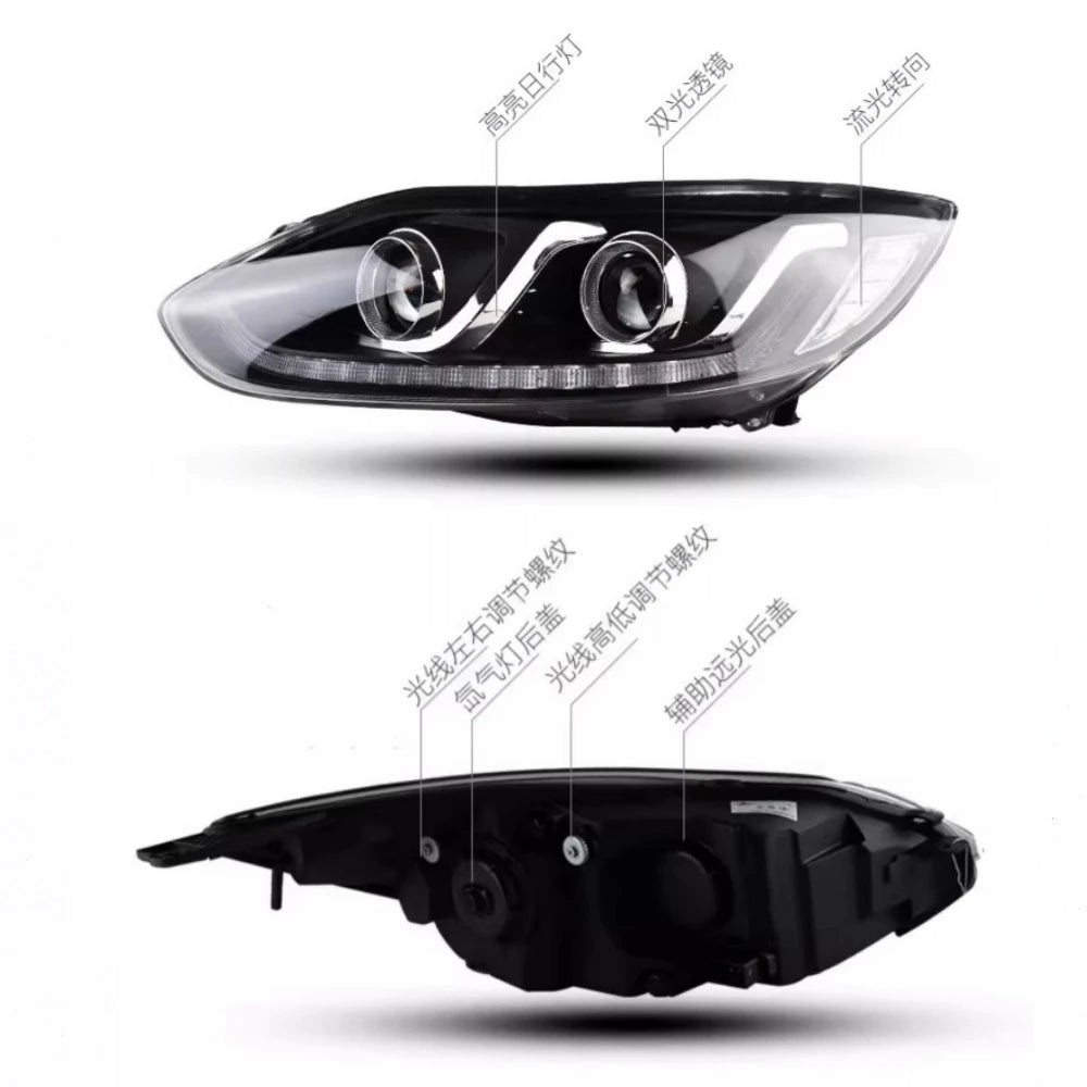 Car Headlight For Ford Focus 2012-2014 LED Light Projetor Head Lamp Front Lamps Daytime Running Light Automotive Accessories
