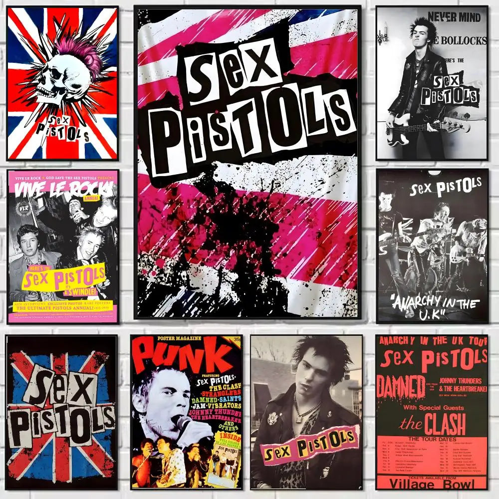 One Of The Influential Punk Band Painting Calligraphy Canvas Poster: Crease Free Waterproof Durable All Space Wall Decor