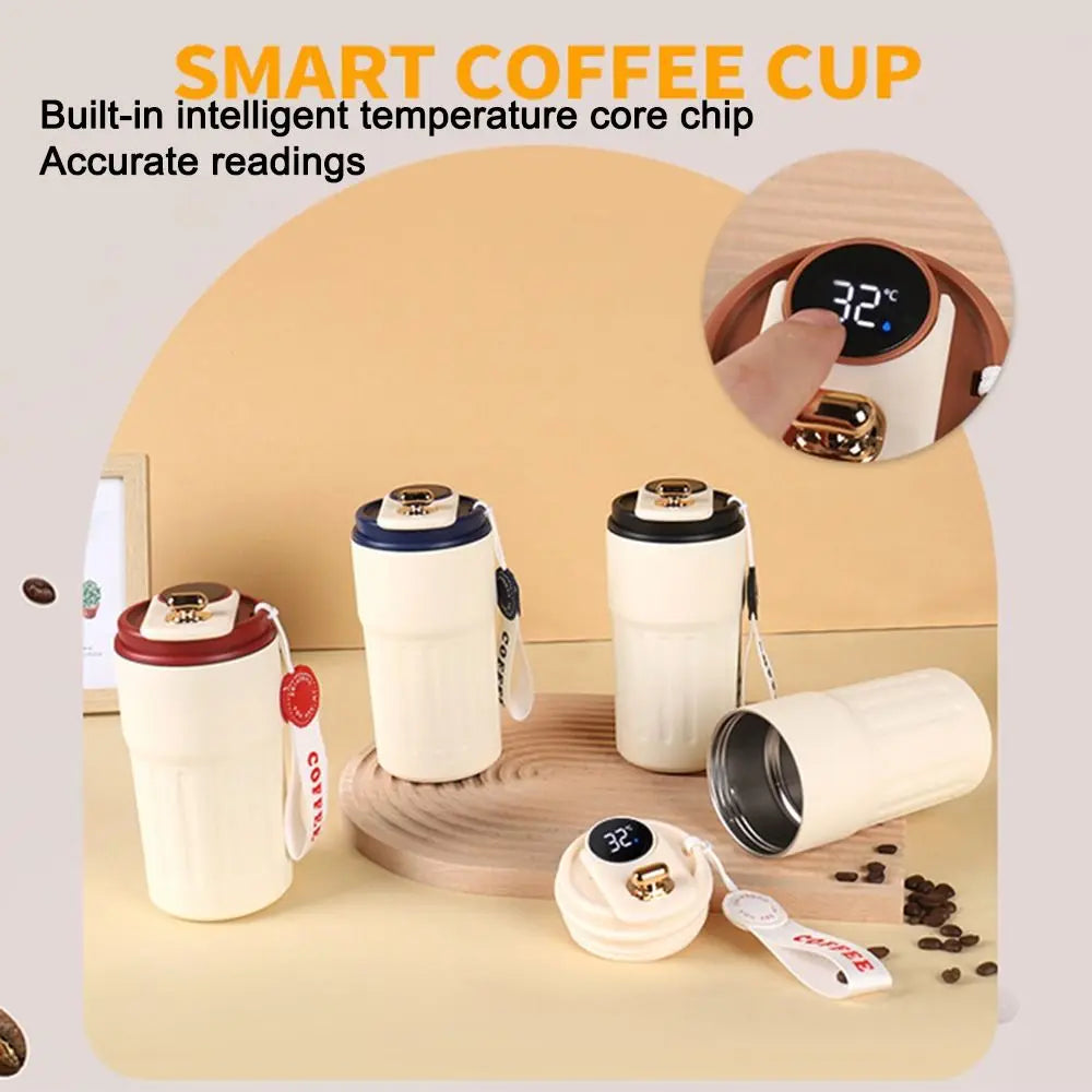 450ML Thermal Water Bottle Portable Creative Outdoor Insulated Mug Large Capacity Digital Coffee Thermos Cup Kitchen Supplies - - Free Items Weekend.