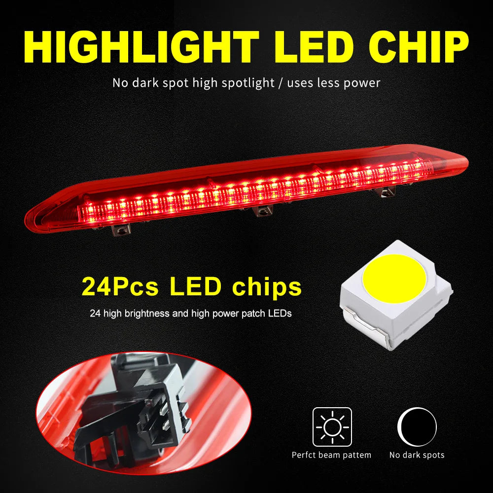 Car Third Brake Lamp High-Mount Stop Light For VW Polo 9N 2002 2003 2004 2005 2006 2007 2008 2009 2010 6Q6945097 High BrakeLight