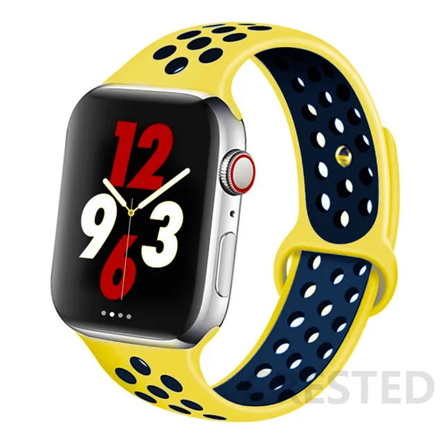 Silicone Strap For Apple Watch Band 45mm 44mm 40mm 49mm 41mm 38mm 42mm Sport bracelet iWatch Ultra 2 Series 9 8 7 6 se for nike