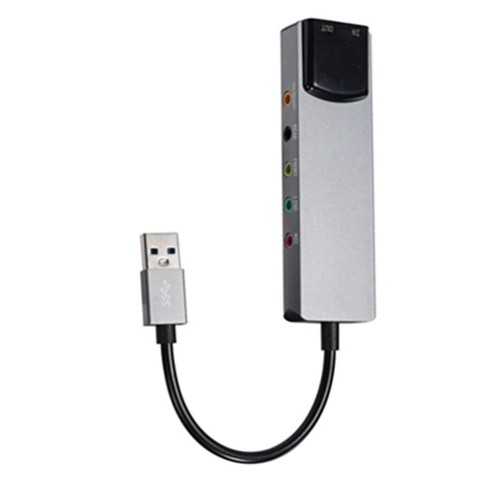 2026 High-quality 6-in-1 Usb Sound Card Usb Fiber Optic Spdif Sound Card for Computer External Multifunction Support Ac-3  5.1