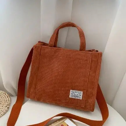Women Handbag Simple Corduroy Portable Large Capacity HandBag Ins Fashion Trend Small Square Handbag Single Shoulder Bags - Free Items Weekend.