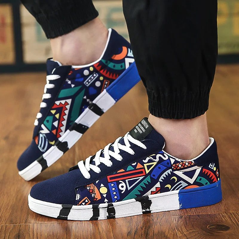 Summer Trendy Men's New Board Shoes Outdoor non slip walking Men Sporty Shoe Canvas Pattern Casual Sneakers male Zapatos - Free Item Weekend (50% off).