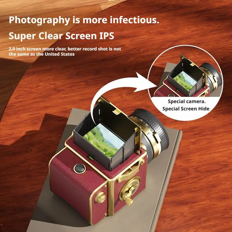 Retro Mini CCD Camera Twin Reverse Simulation Portable Student Friendly Atmosphere Enhancing Decorative Digital Camera