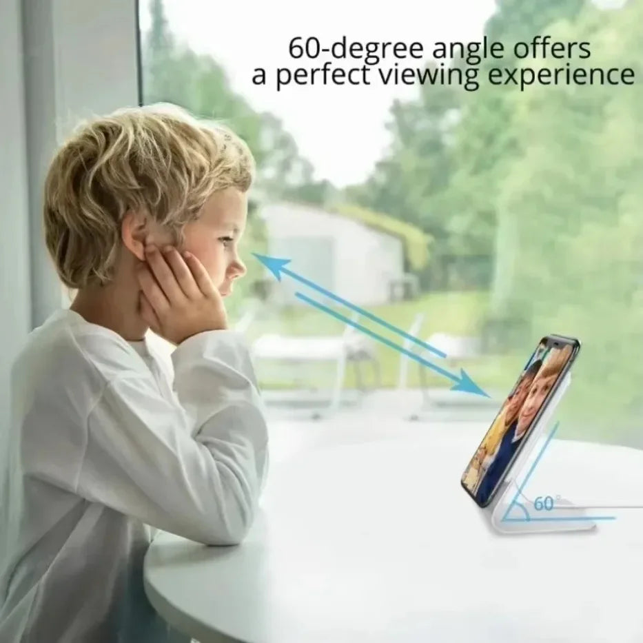Desktop Mobile Phone Stand Aluminum Alloy Desk Holder For Magsafe Charger iPhone 16/15/14/13/12 Pro Max(NO Charger Included)