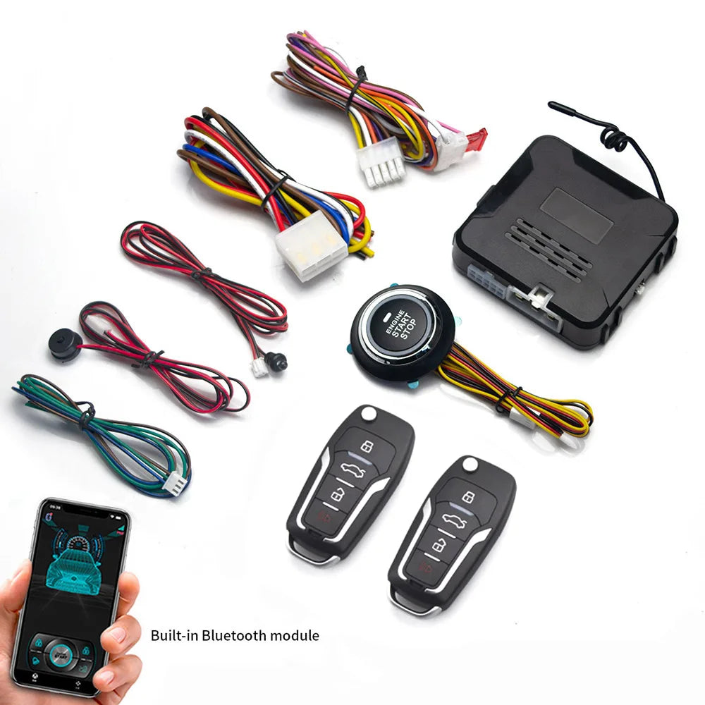 Remote Starter and Car Alarm Smart App Remote Start Stop System for Cars Engine Push Start System with Auto Ignition Button