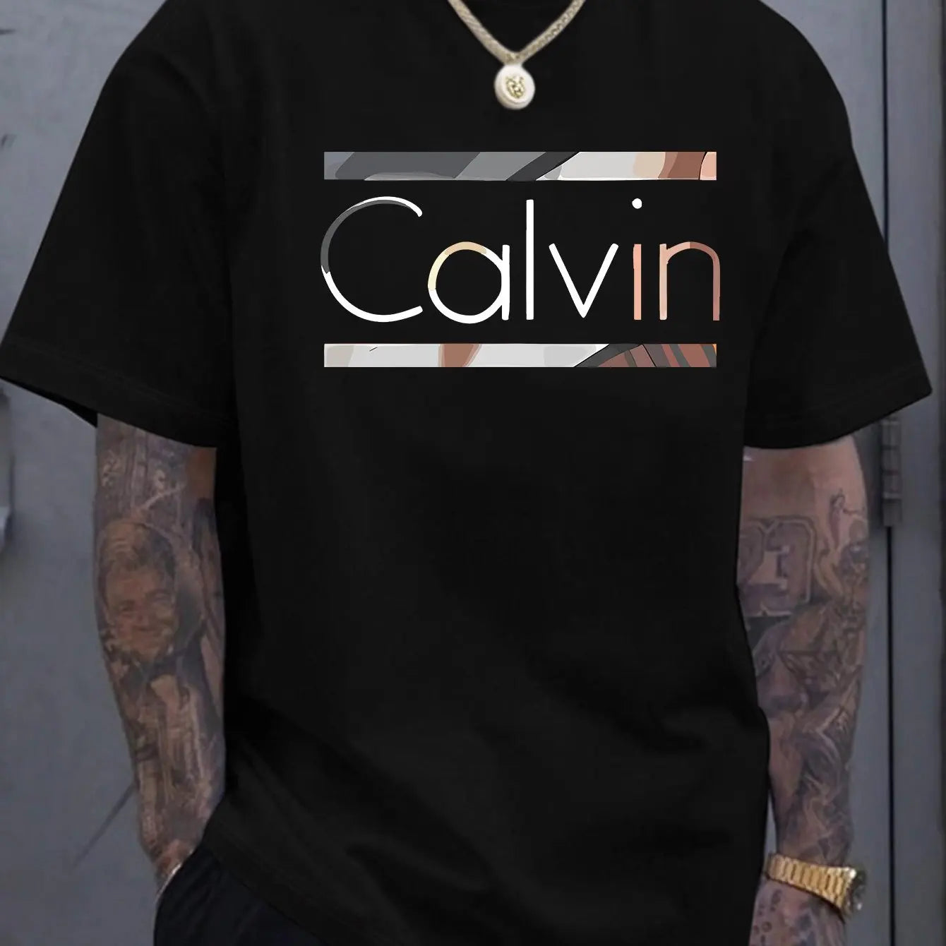 Men's Summer 100% Polyester Fashionable Casual Loose Plus Size New Fashionable Letter Printed Round Neck Short Sleeved T-shirt