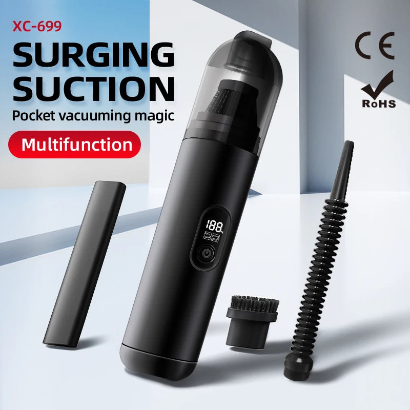 Car Vacuum Cleaner, Portable Cordless Handheld with 20000Pa Strong Suction - 2-in-1 Vacuum and Blower for Car, Home, Pet Hair