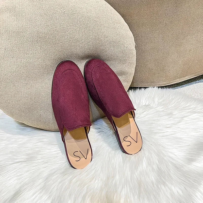 Baotou Half Slippers Women Summer Wear Muller Shoes 2025 New Flat Sandals