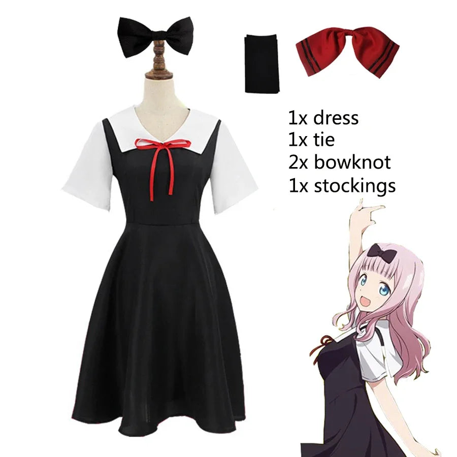 Anime kaguya-sama: Love Is War Cosplay Shinomiya Kaguya Fujiwara Chika Costumes uniforme perruque femmes filles robe Costume