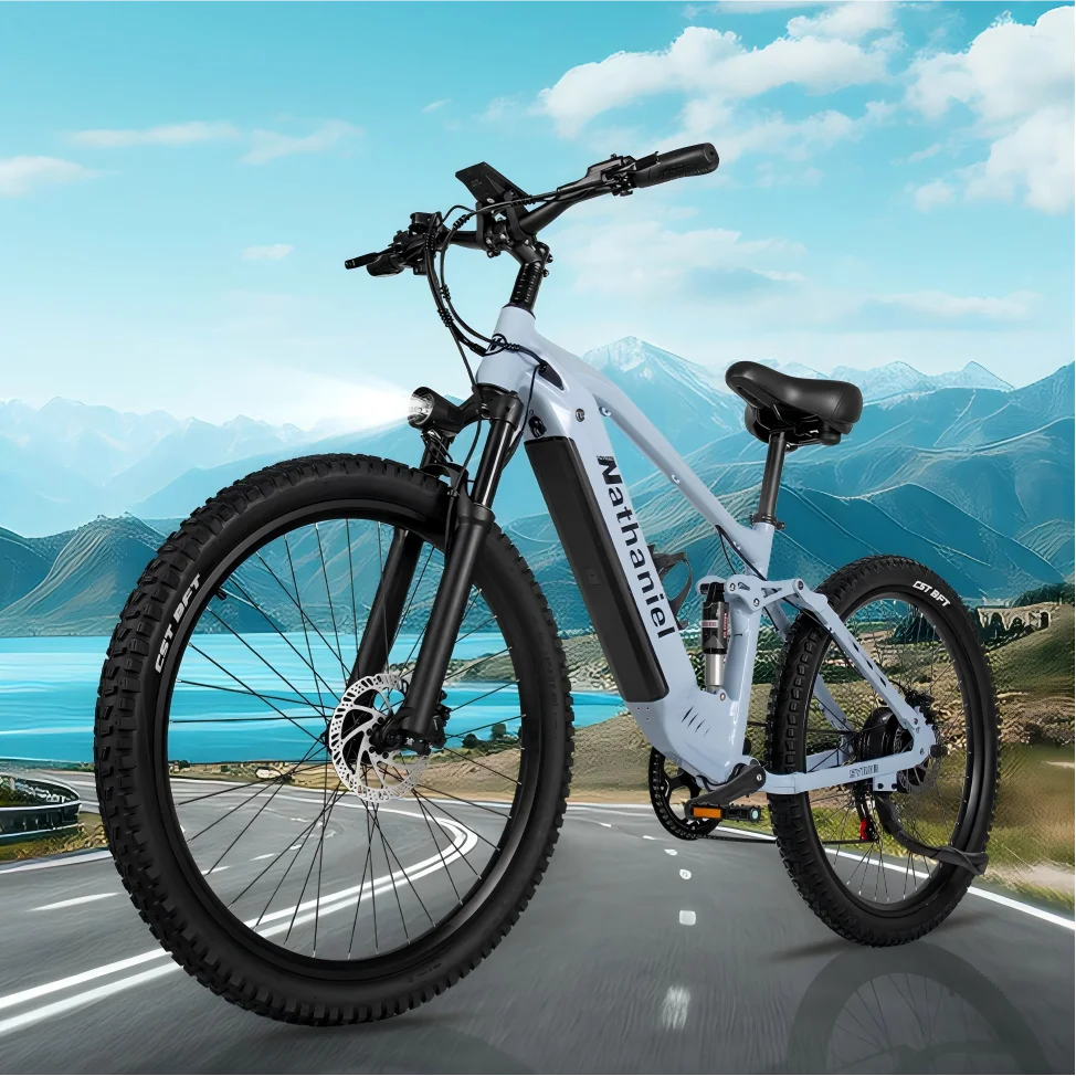 Nathaniel E-Bike,1000W Brushless Motor,27.5"Adult E-Mountain Bike,45Ah large capacity batteries,7 speed,45KM/H,Outdoor Trip Bike