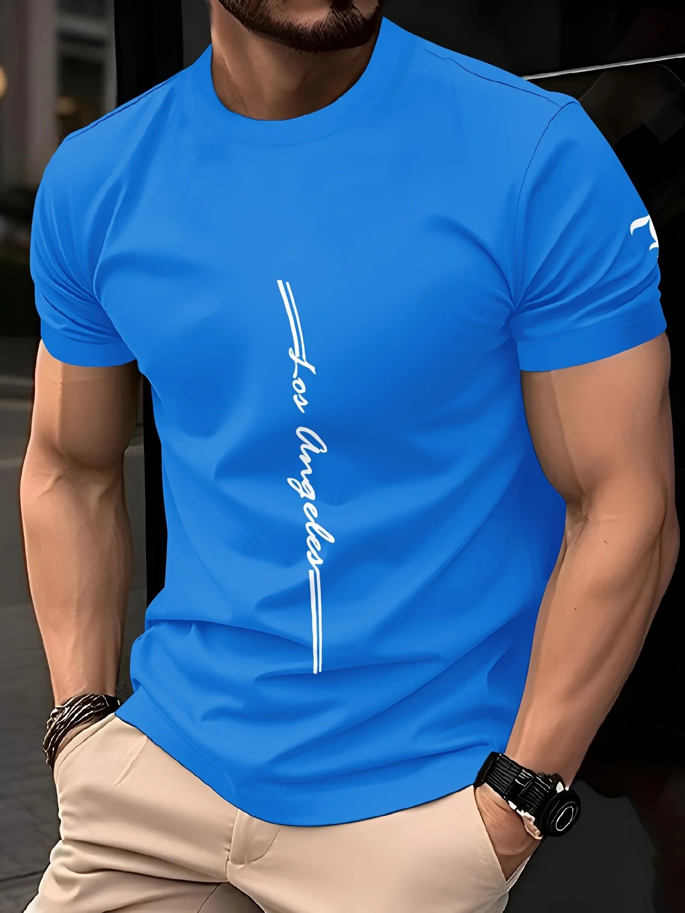 2025 Classic Men's T-shirt Clothing Simple Casual Men's Short Sleeve T-shirts Solid Color Letter Print O-neck T Shirt for Men