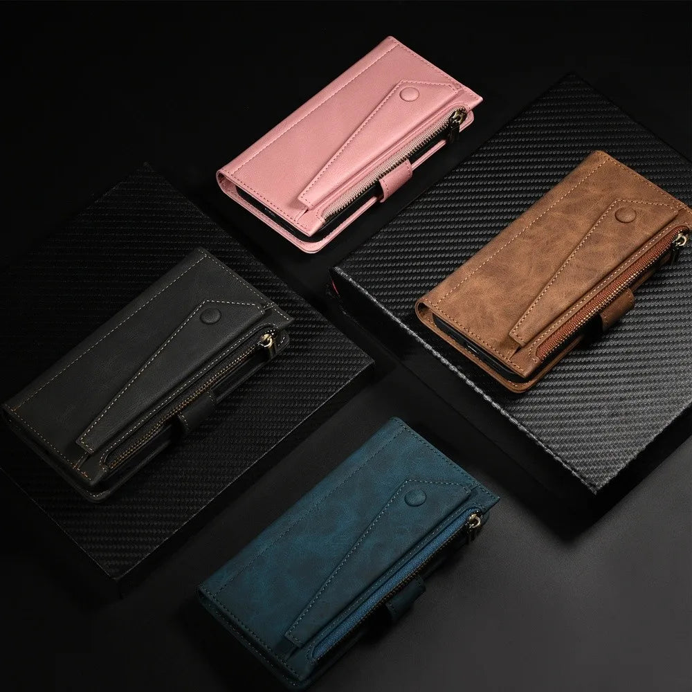New 9 Cards Zipper Flip Leather Case For Oneplus 15 Wallet Book Mobile Phone Case With Free Rope for 1+15 Casing