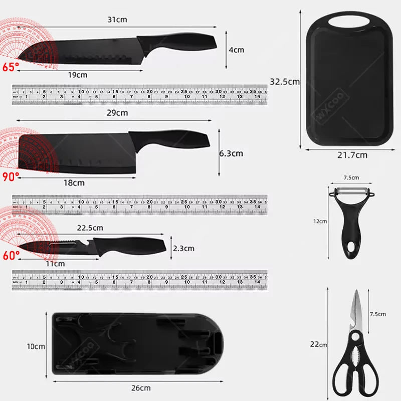 Kitchen Knfie Set Chef Knife Professional Kitchen Knives Fruit Meat Cutting Knives Kitchen Utility Slicing Chopper Butcher Knife
