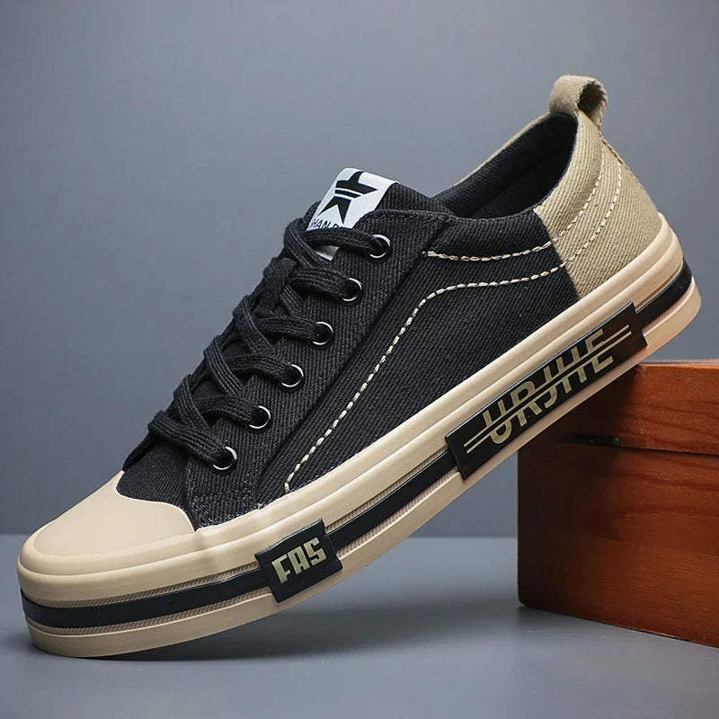 New Canvas Driving Shoes Men Lace Up Vulcanized Canvas Shoes Mens Designer Flat Loafers Non-slip Casual Sneakers for Man 24140