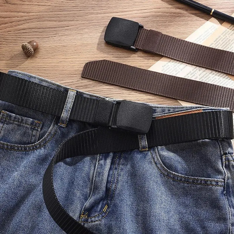 Men's Belt Outdoor Casual Canvas Belt Metal Free Training Nylon Tactical Belt With Pants Jeans Belt Sports Belts For Men Women - Free Item