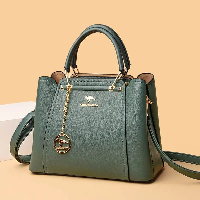 Faionable Versatile Women's Handbag oulder Bag 202 Sli All-Match Ladies Bag Soft Handle PU Leather Square ape
