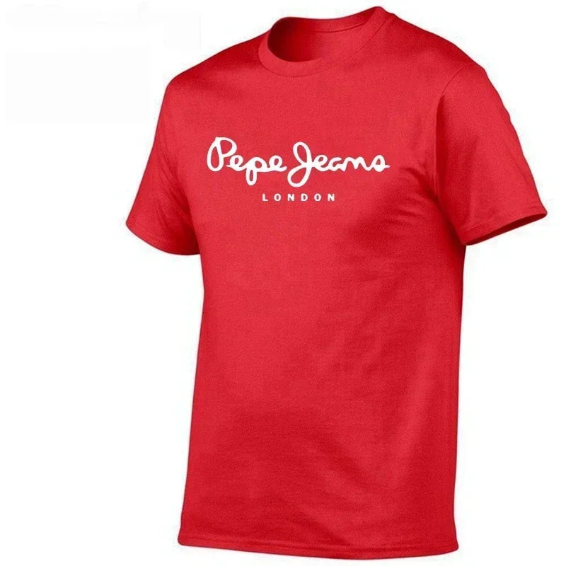 2025 Newest Pepe-Jeans-London Logo T-Shirt Summer Men's /Women's Short Sleeve Popular Tees Shirt Tops Unisex