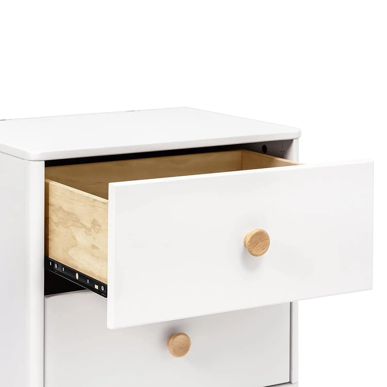 Lolly Usb Port Nightstand, In White And Natural