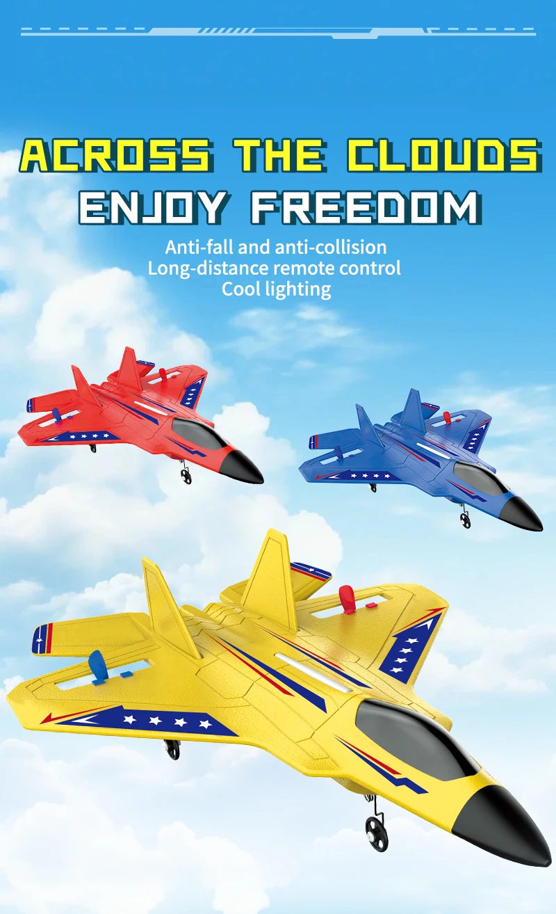2.4G RC Plane KF803 With LED Lights RC Flying Model Glider Remote Control Vertical Plane EPP Foam Airplane Children Gifts Toy