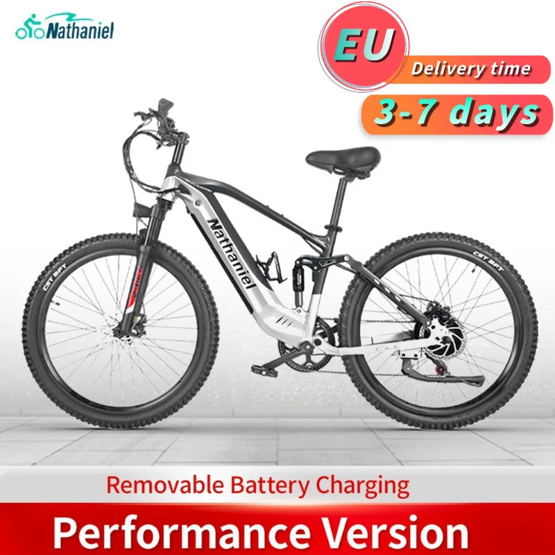 Nathaniel SYR03 E-Bike 1000W Brushless Motor,48V20AH Detachable Battery,27.5" E-Mountain Bike,70KM Range,45KM/h,for Outdoor Ride