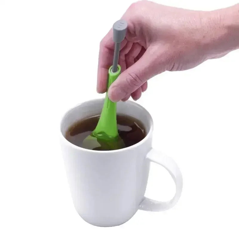 New Convenience Tools Tea&Coffee Strainer Stir Swirl Total Tea Infuser Gadget Measure Steep Stir Press Plastic Latest Model Tool